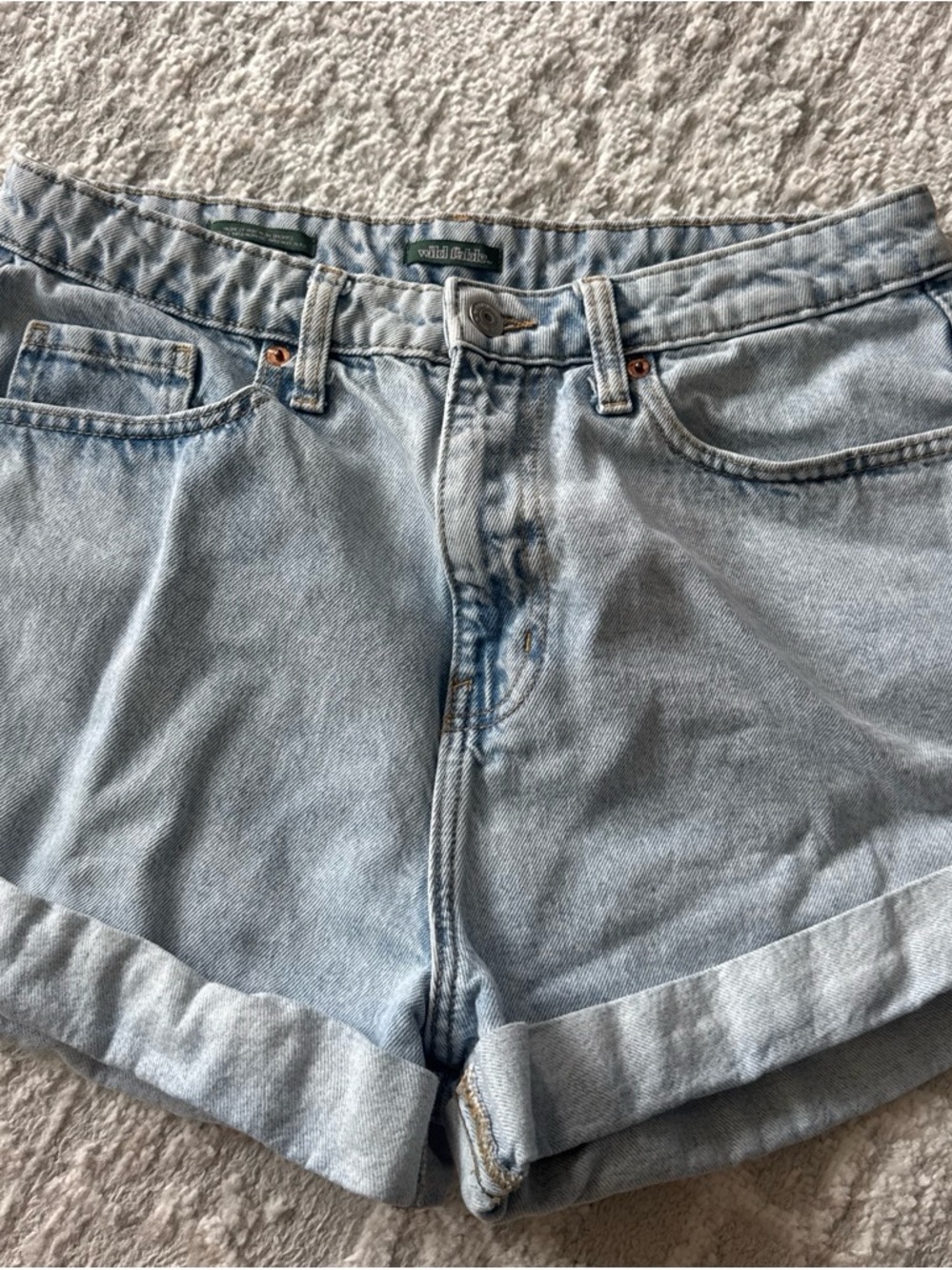 wild fable Light Wash Rolled Hem Denim Shorts